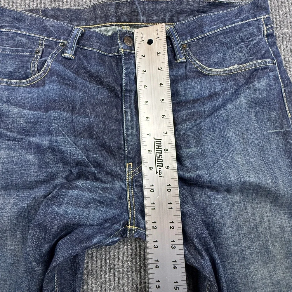 Levis 508 Regular Taper Jeans Mens 38x30 (Hemmed shorter) Dark‎ Wash Blue Denim